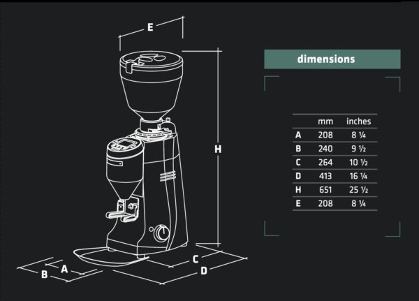 Mazzer Major V Electronic Mazzer Kony S dimensions